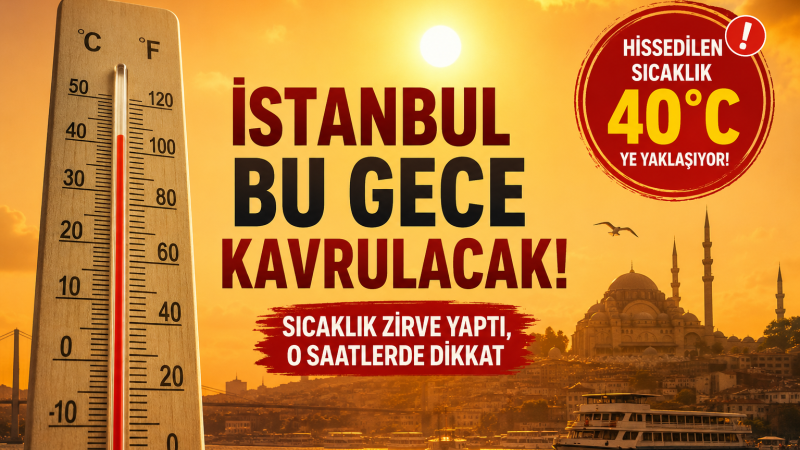  İstanbul'da sıcak hava alarmı: gece saatleri için kritik uyarı 15:00 - 21:00 arası dikkat